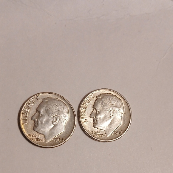 (2) 1964 Silver Dimes - Picture 1 of 3